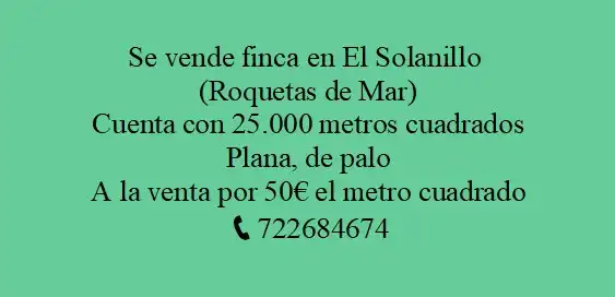 Rural land for sale in Plaza Solanillo 1A