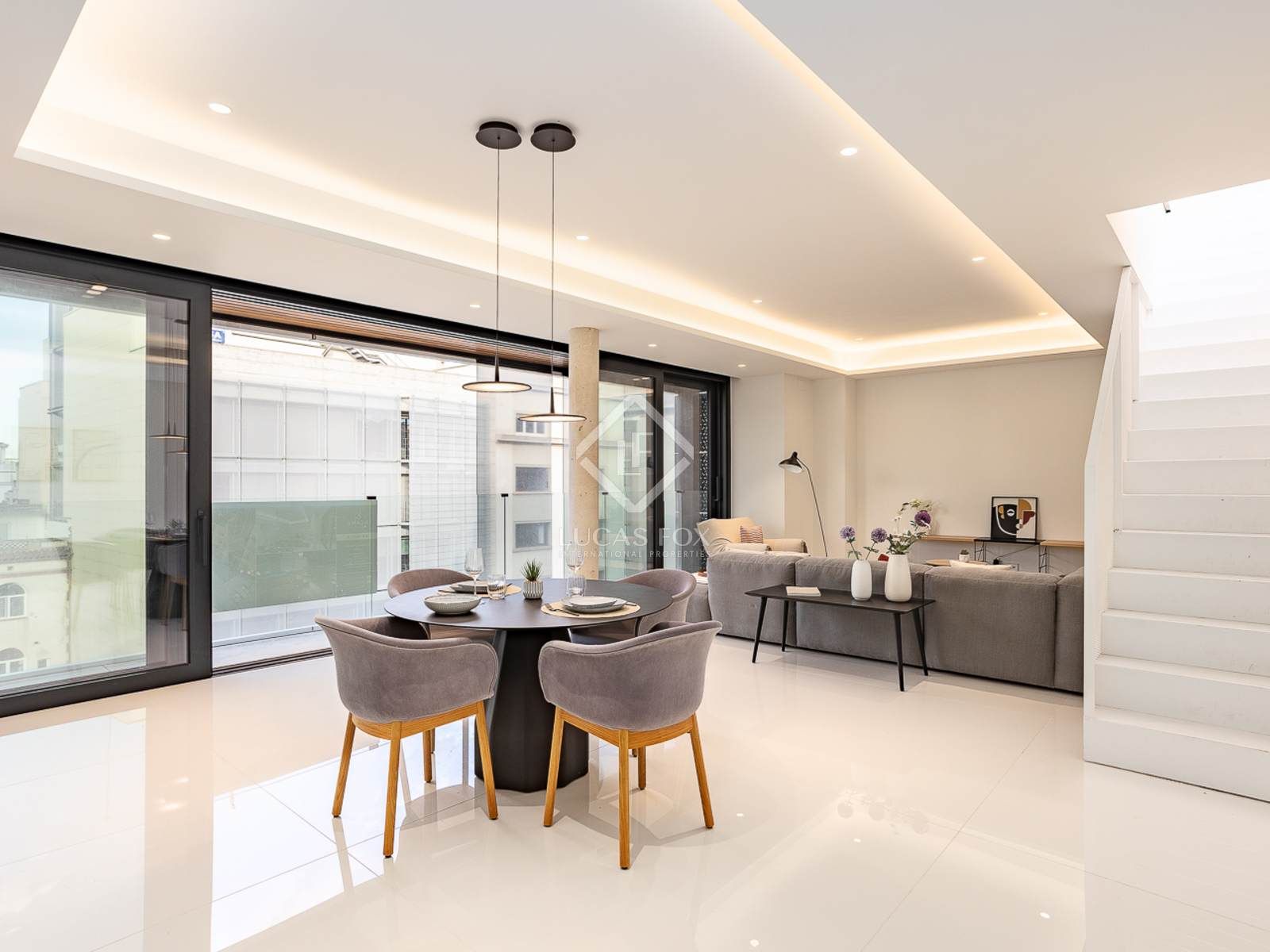 Dining room of Attic for sale in  Barcelona Capital  with Air Conditioner, Heating and Terrace