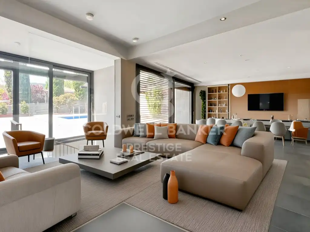 Sala de estar de Casa o chalet en venta en Barcelona con Terraza y Piscina