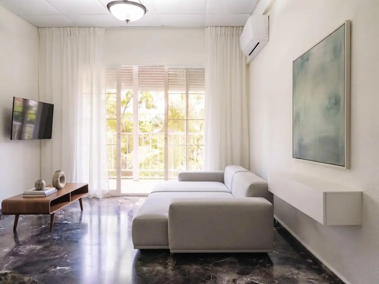 Wohnzimmer von Wohnung zum Verkauf in Sevilla mit Klimaanlage, Terrasse und Möbliert