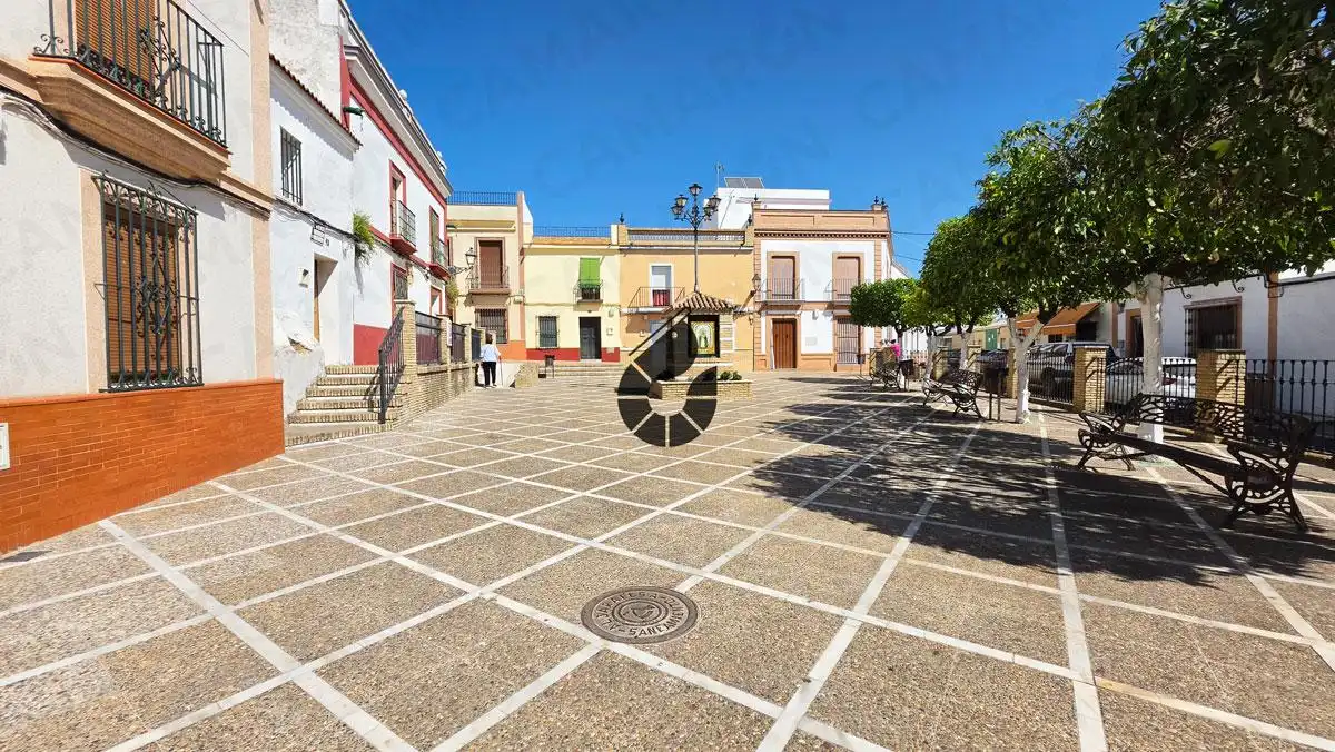 Vista exterior de Casa adosada en venta en Almensilla con Jardín privado, Balcón y Alarma