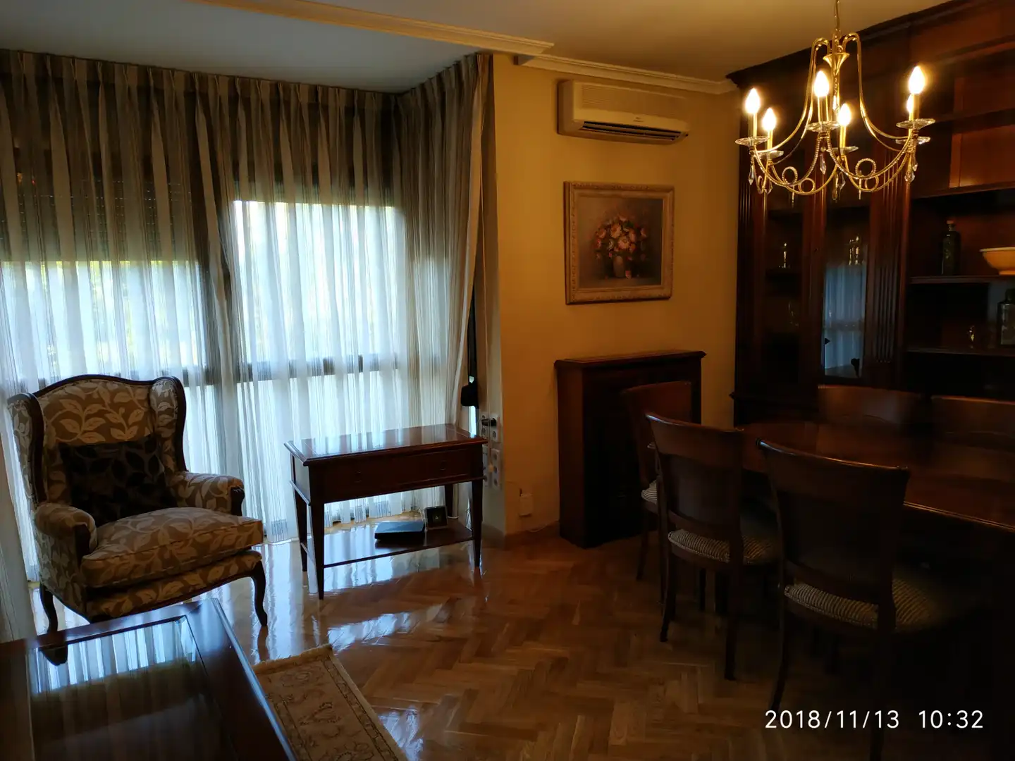 Esszimmer von Wohnung zur Miete in Madrid mit Klimaanlage, Heizung und Parkett