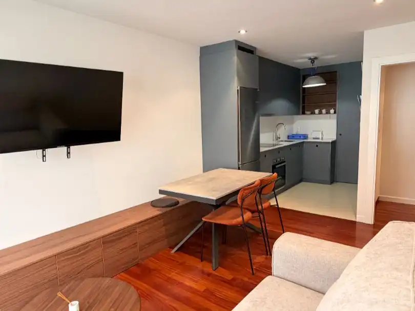 Cocina de Piso de alquiler en Oroso con Parquet, Amueblado y Horno