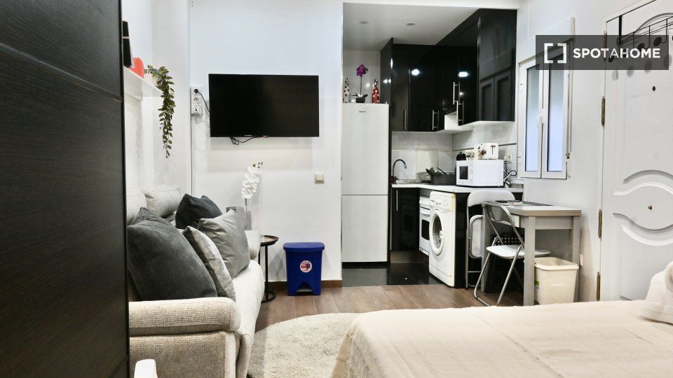 Sala d'estar de Pis de lloguer en  Madrid Capital amb Aire condicionat, Calefacció i Moblat