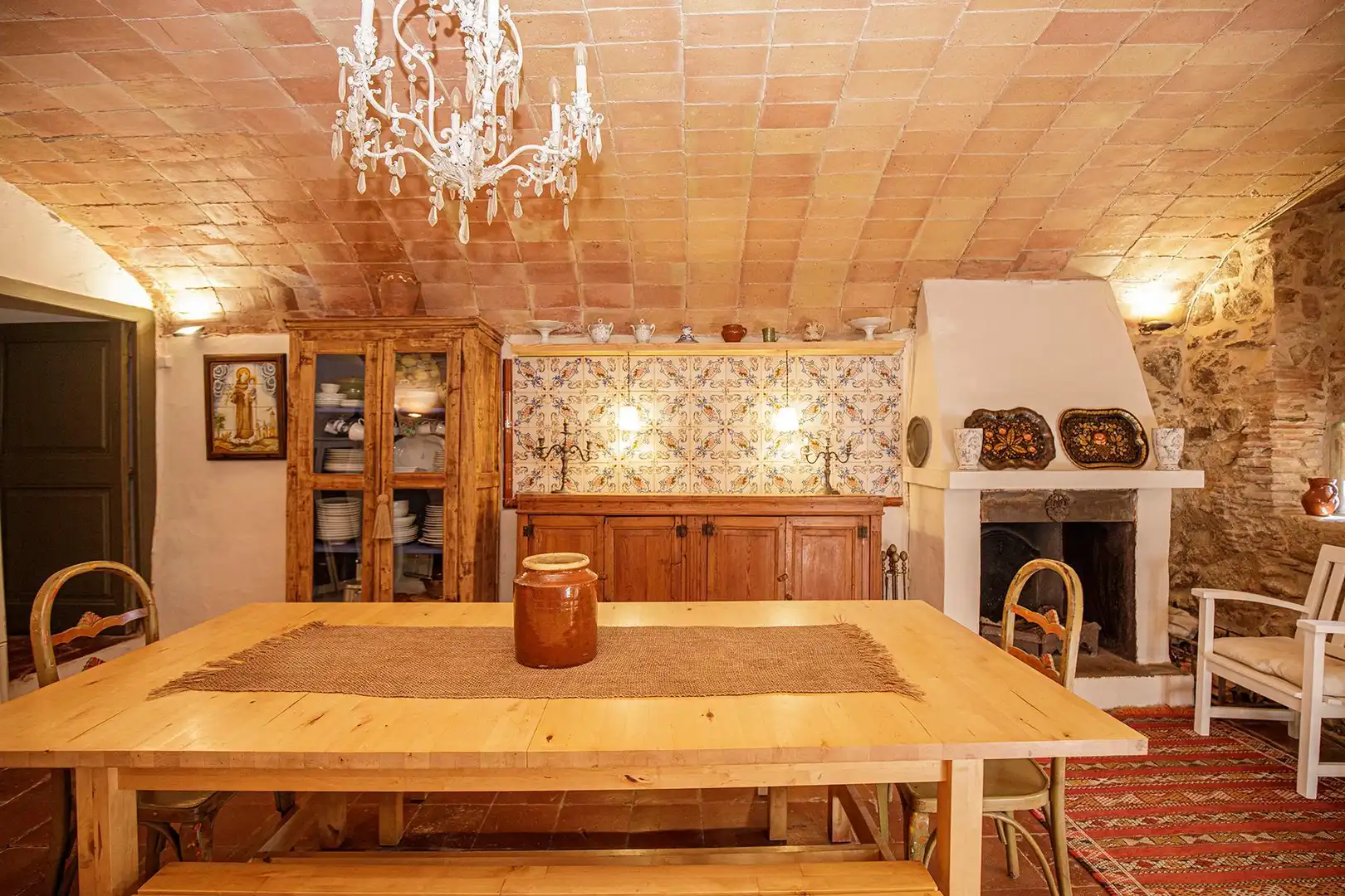 Comedor de Finca rústica de alquiler en Pals