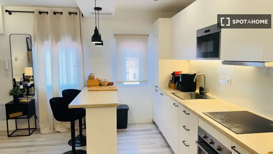 Kitchen of Flat for rent in Madrid  with Air Conditioner, Heating and Furnished