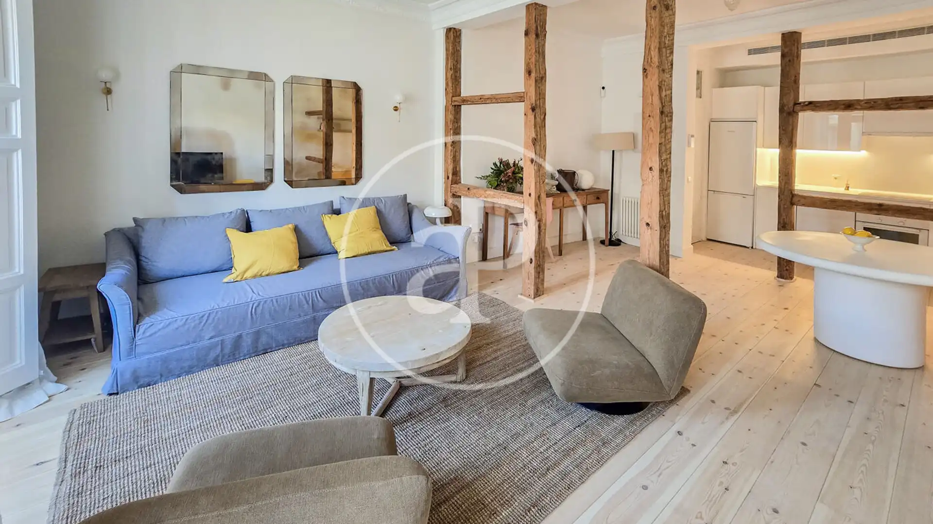 Sala d'estar de Pis de lloguer en  Madrid Capital amb Aire condicionat, Calefacció i Moblat