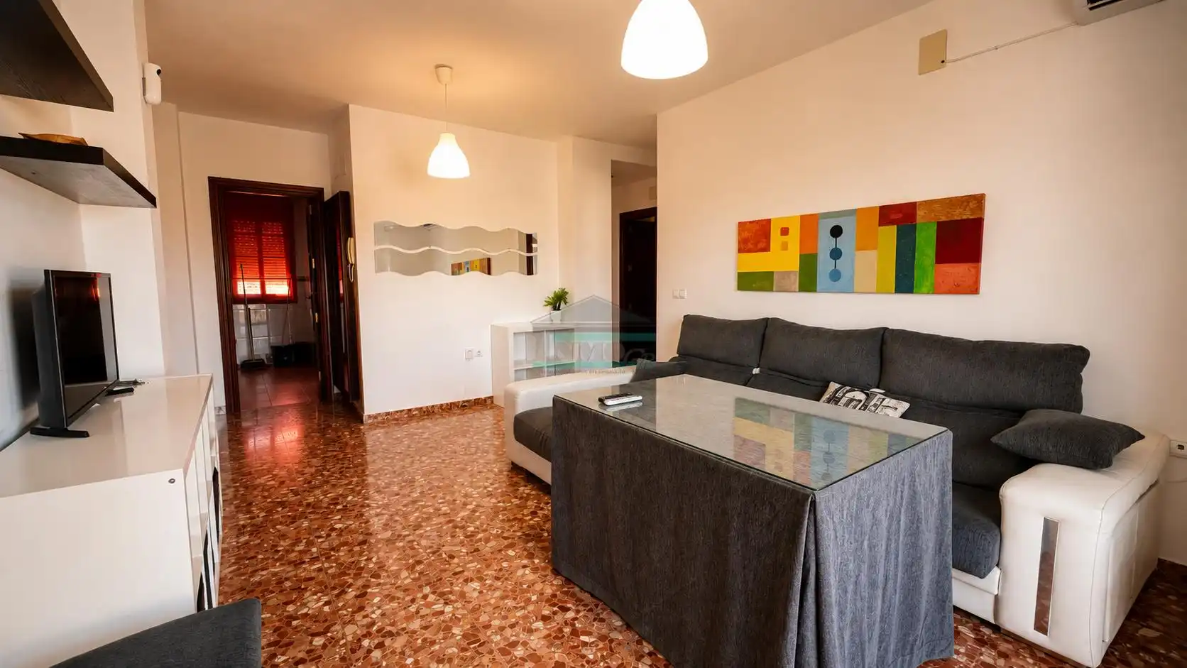 Sala d'estar de Pis en venda en Atarfe amb Aire condicionat, Terrassa i Moblat