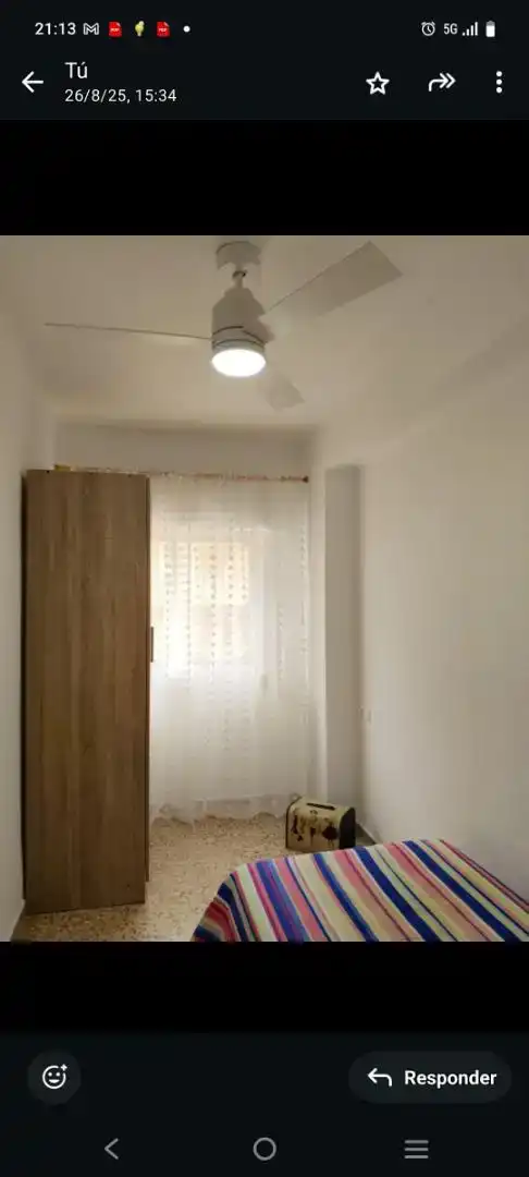 Schlafzimmer von Wohnung zur Miete in Sueca mit Klimaanlage und Balkon