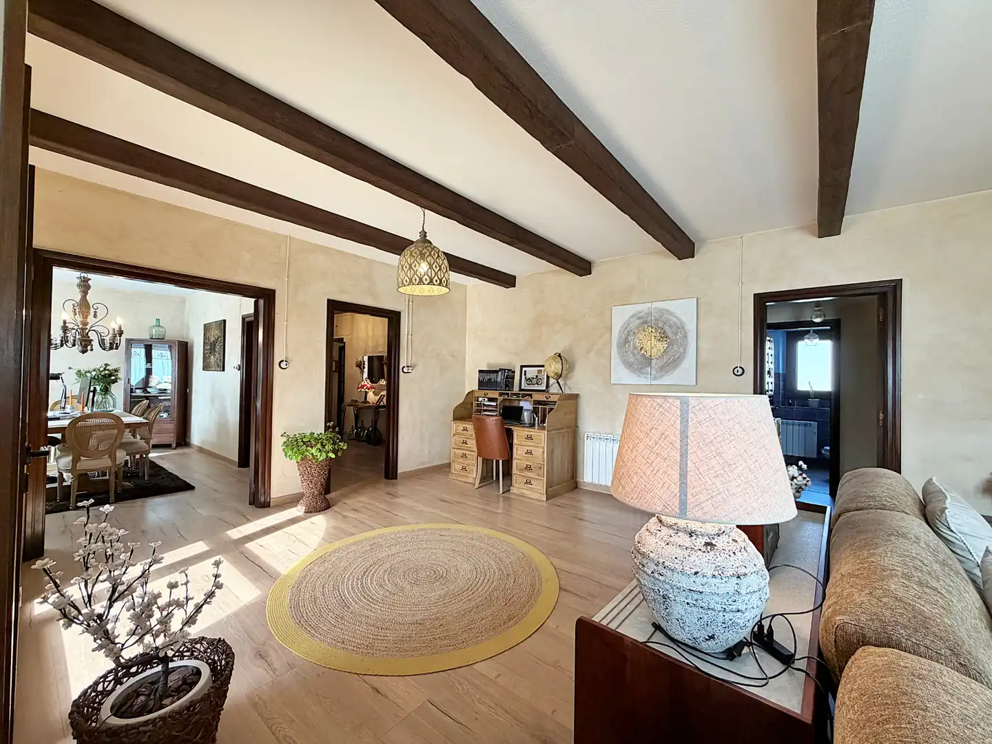 Sala de estar de Finca rústica en venta en Moià con Calefacción, Jardín privado y Parquet