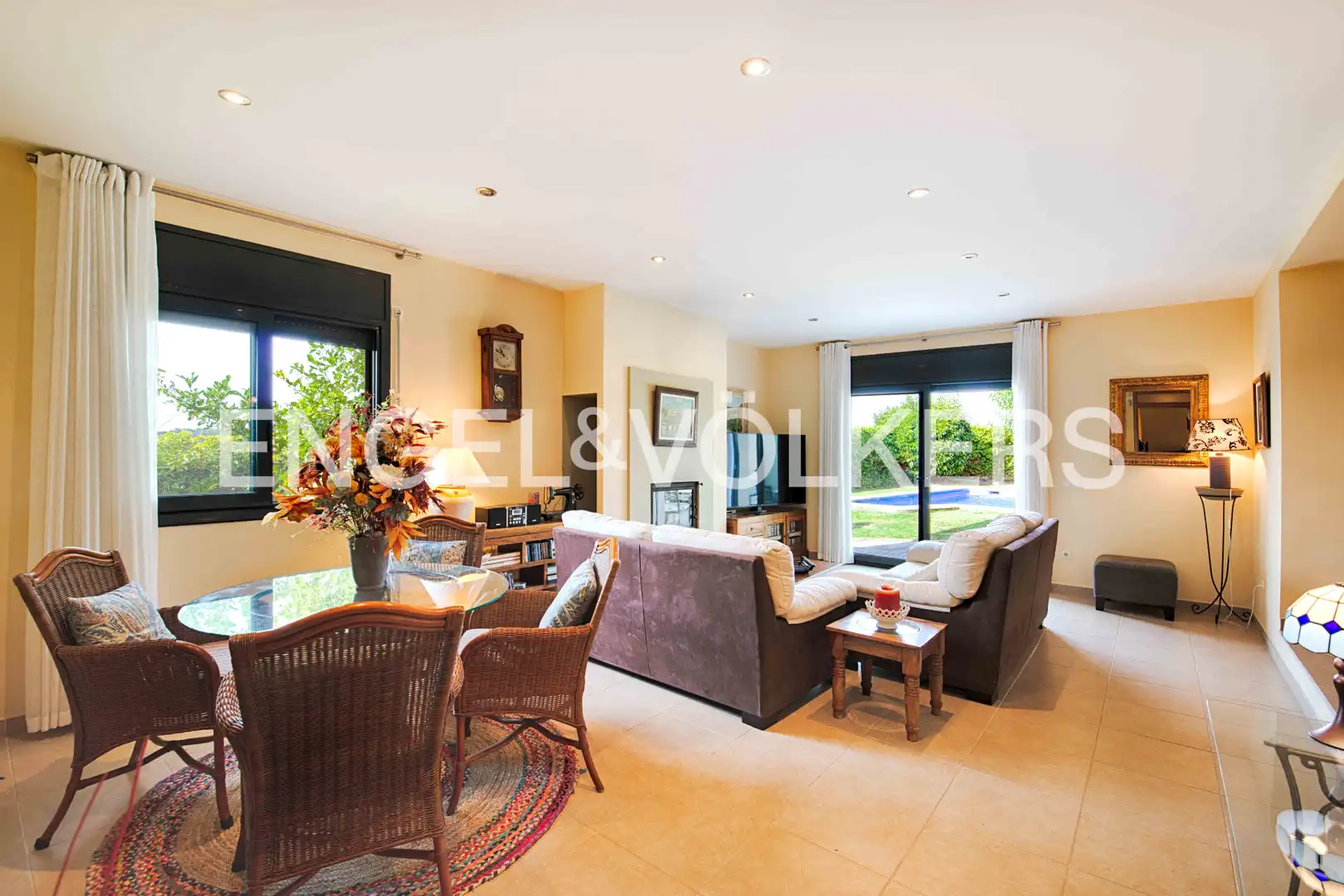 Living room of Houses for sale in Pedret i Marzà  with Private garden, Terrace and Swimming Pool