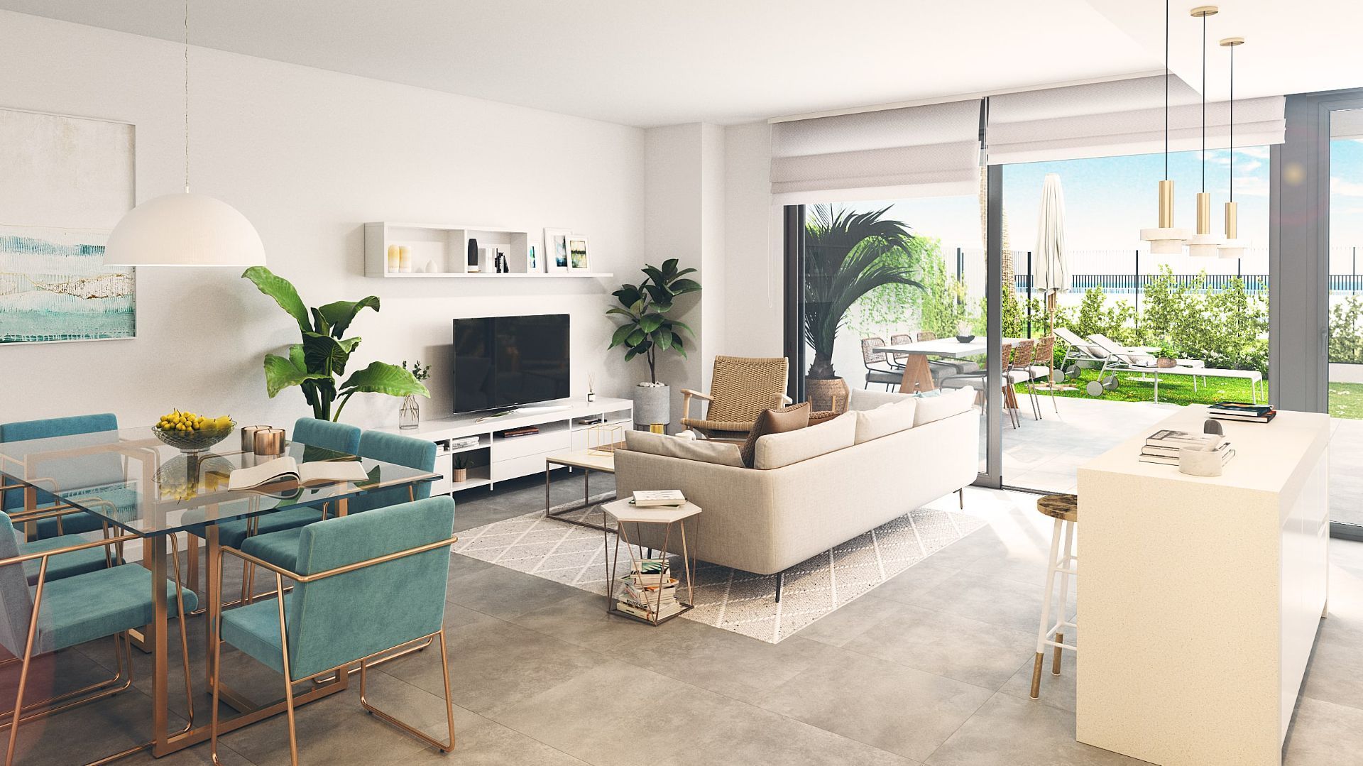 Sala de estar de Piso en venta en Torremolinos con Aire acondicionado, Calefacción y Jardín privado