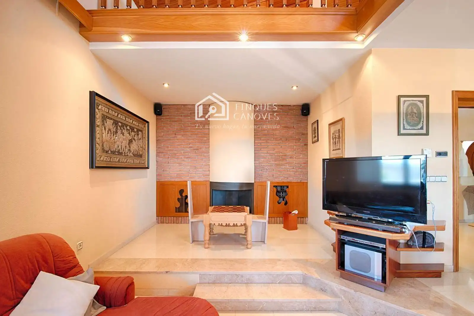 Sala d'estar de Casa o xalet en venda en Porqueres amb Aire condicionat, Calefacció i Terrassa