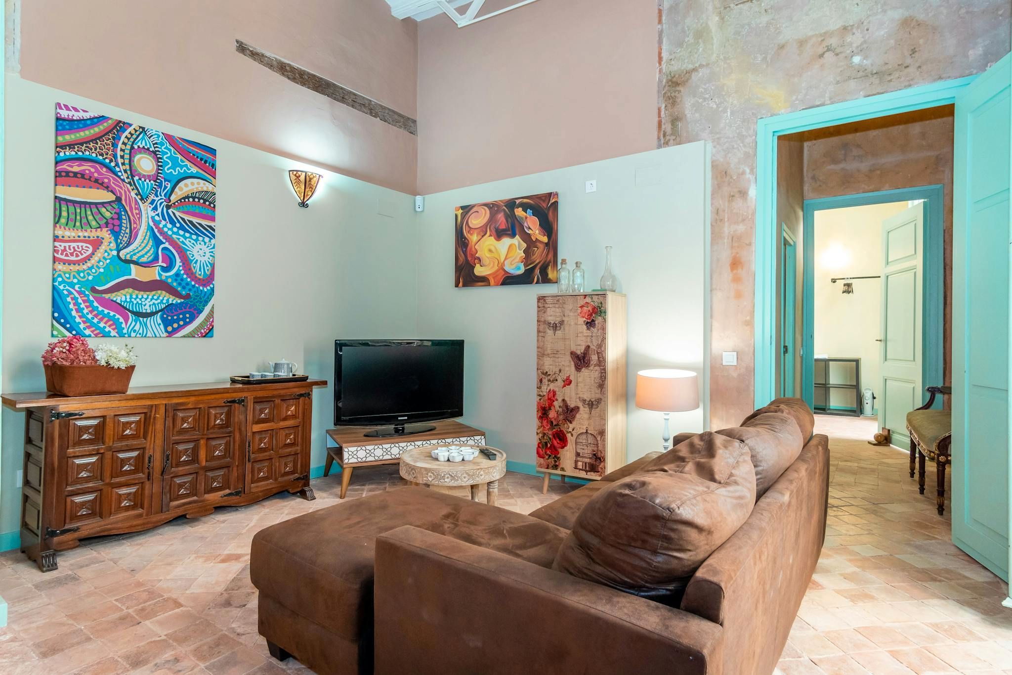 Living room of Flat to rent in  Barcelona Capital  with Furnished, Washing machine and TV