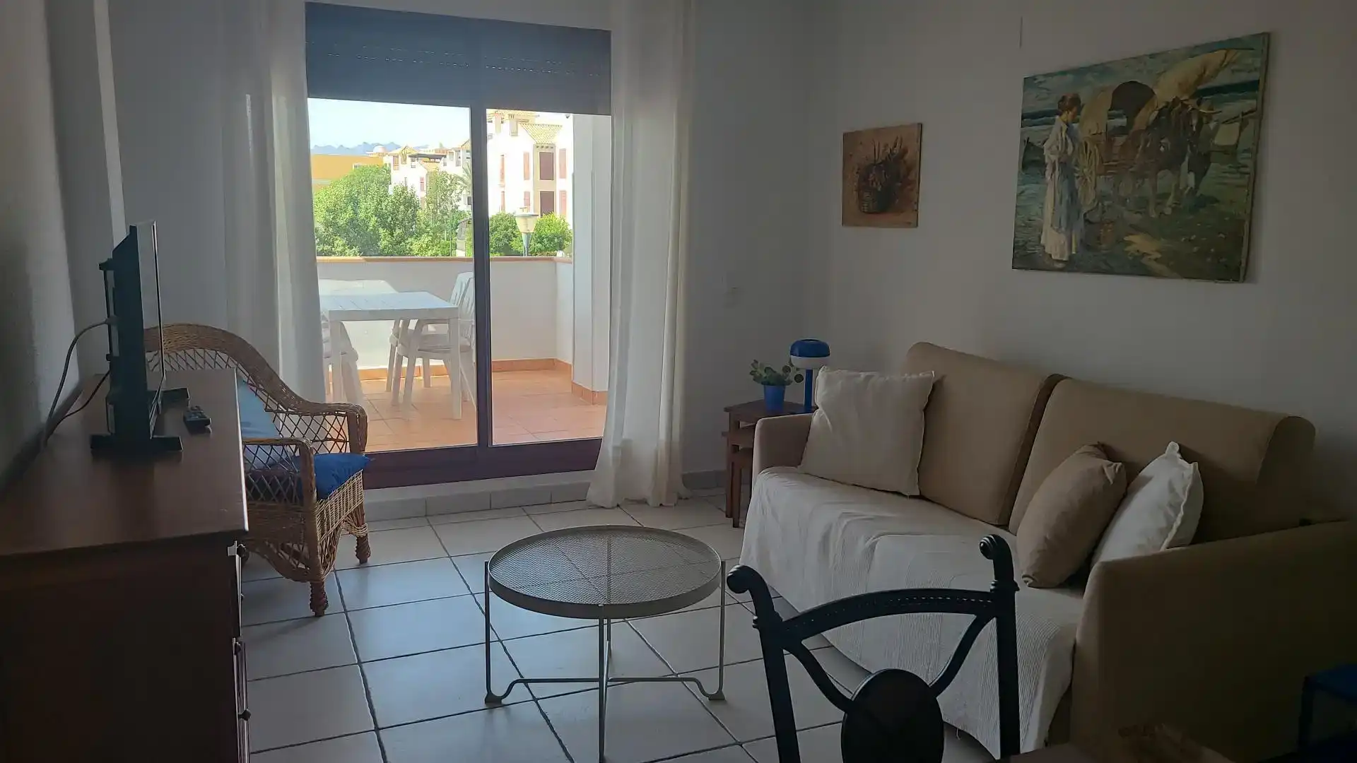 Wohnzimmer von Wohnungen zur Miete in Vera mit Klimaanlage, Schwimmbad und Möbliert
