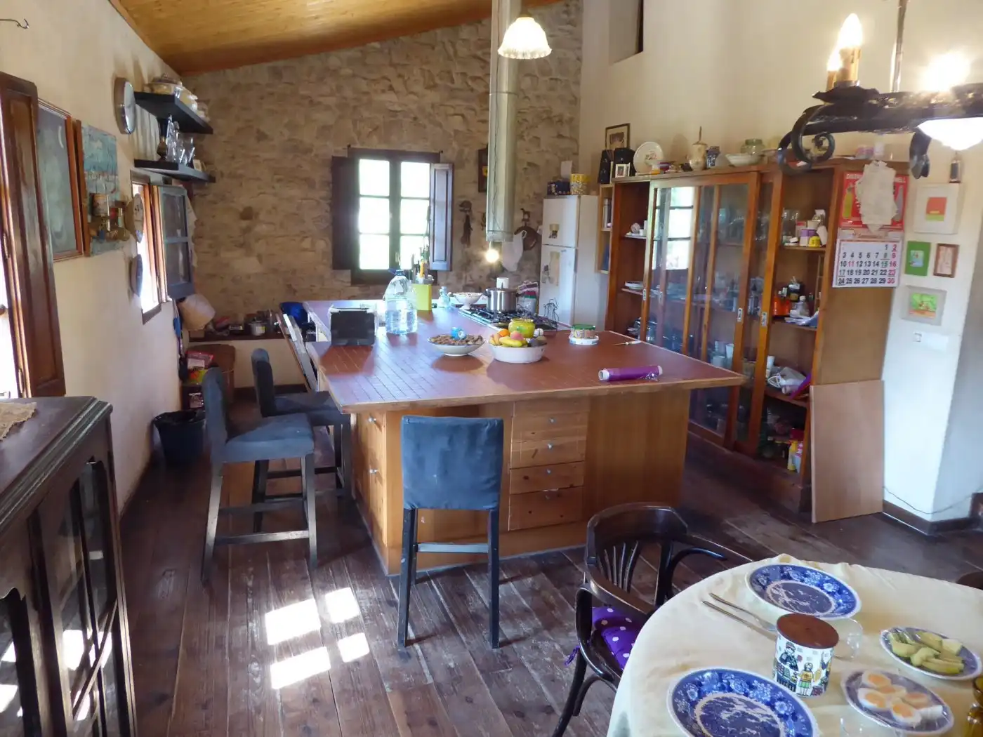 Cocina de Finca rústica en venta en Sant Martí de Tous con Aire acondicionado, Calefacción y Jardín privado