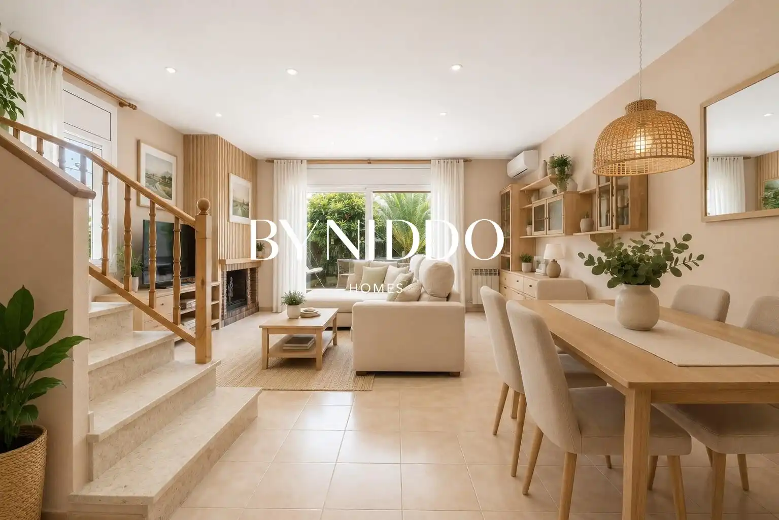 Sala de estar de Casa adosada en venta en Sant Cugat del Vallès con Aire acondicionado, Calefacción y Jardín privado