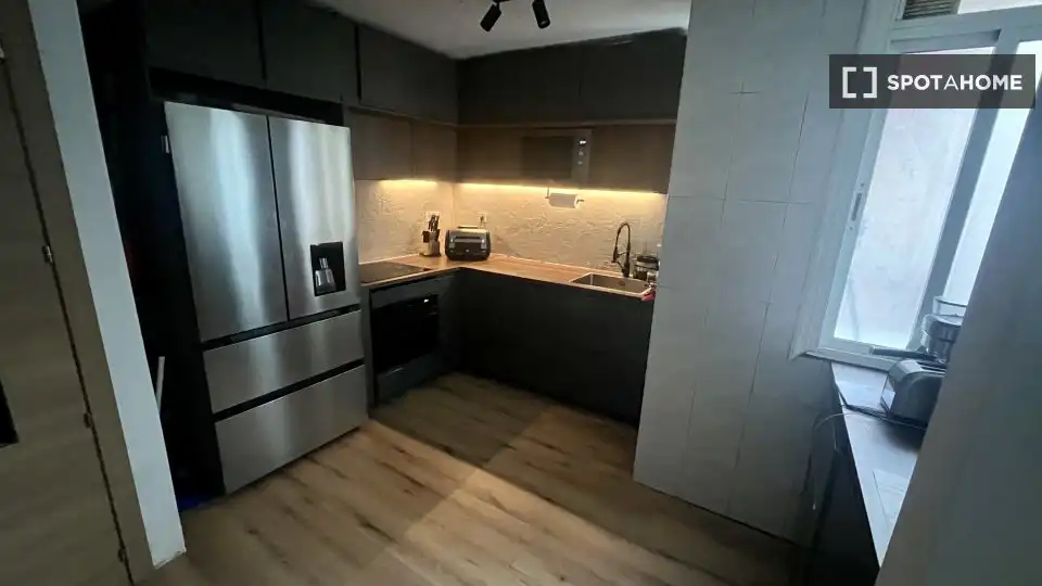 Kitchen of Flat for share in Barcelona  with Air Conditioner, Heating and Furnished