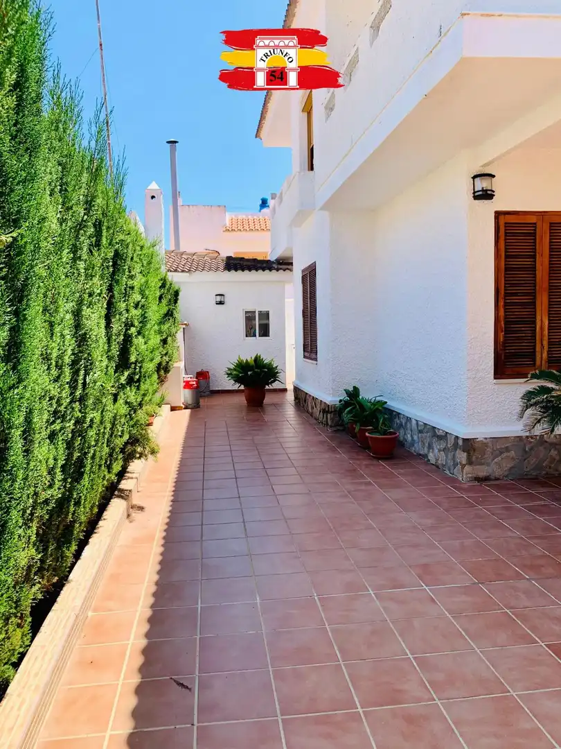 Vista exterior de Casa o chalet en venta en Pilar de la Horadada con Jardín privado, Terraza y Amueblado