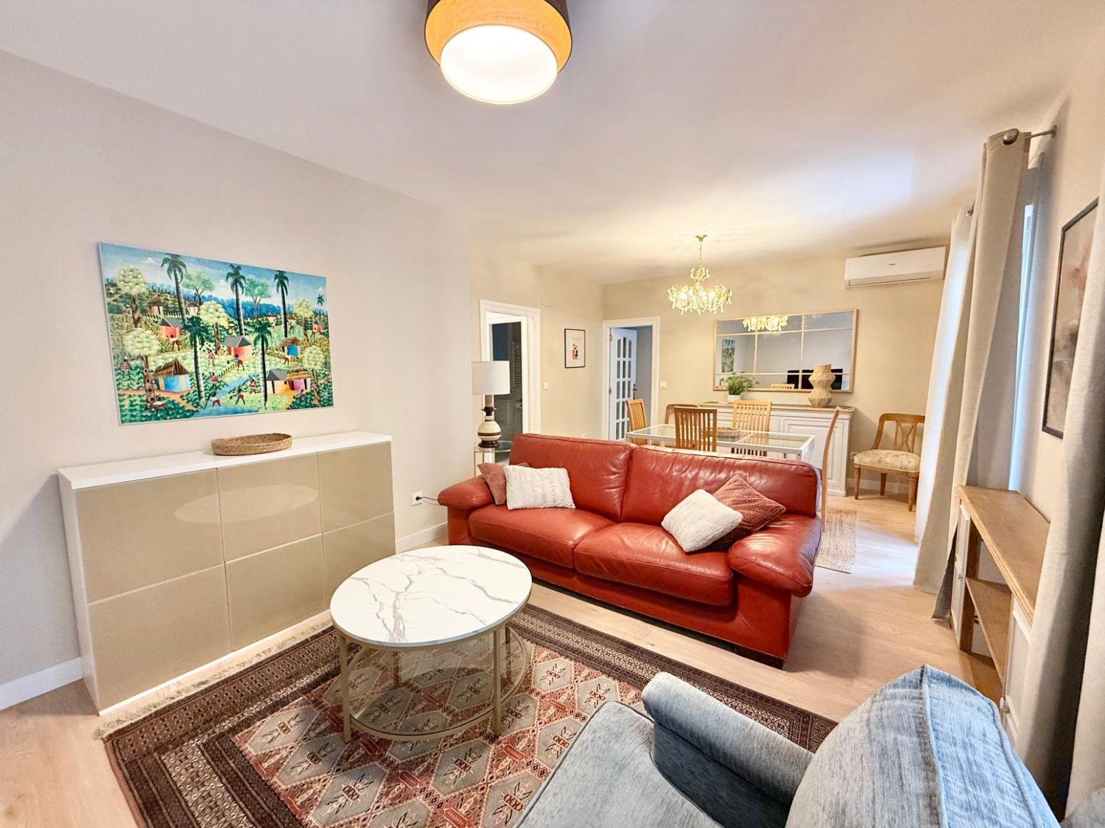 Living room of Flat to rent in  Logroño  with Heating, Parquet flooring and Furnished