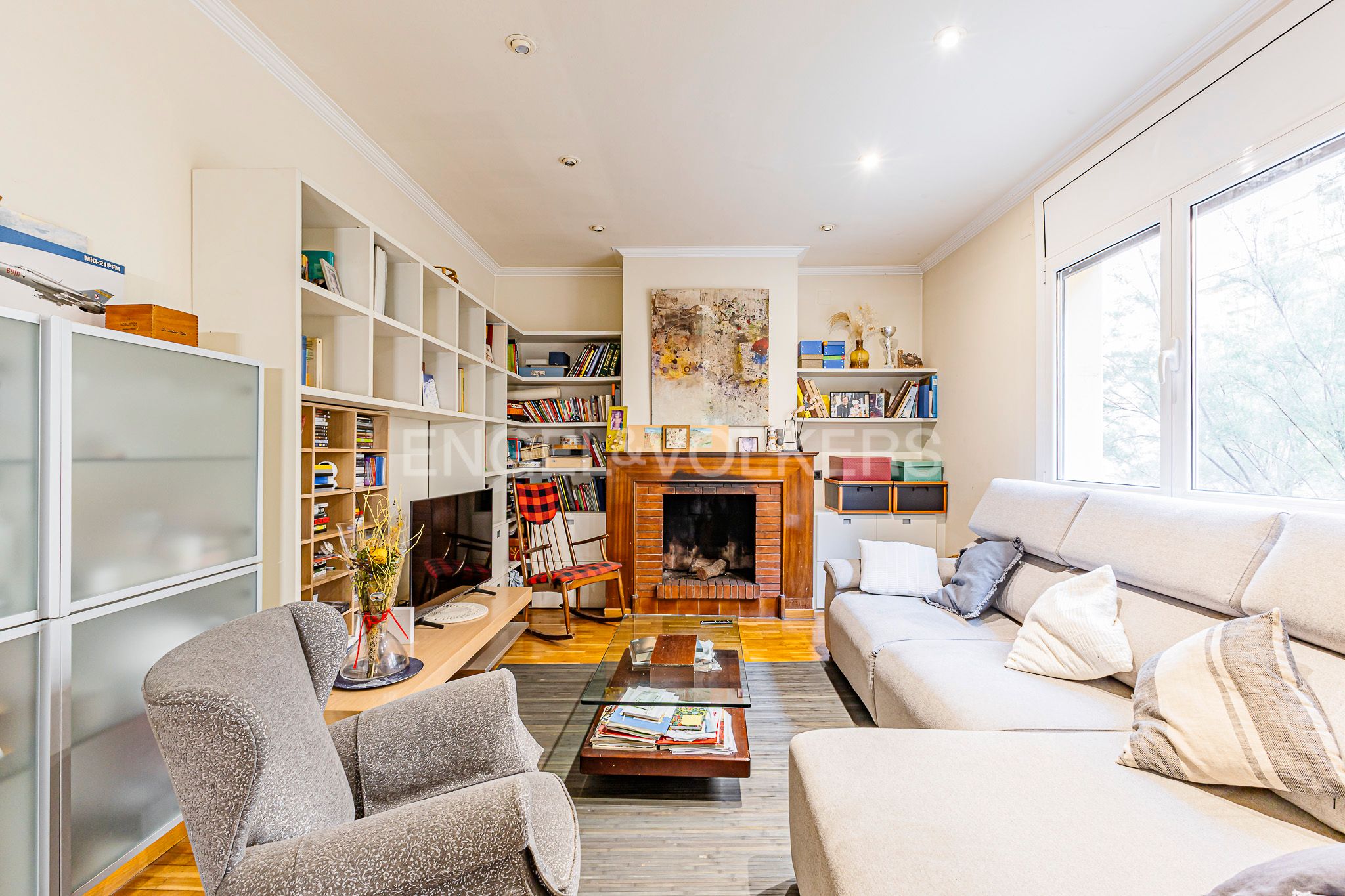 Living room of Apartment for sale in  Barcelona Capital  with Air Conditioner, Heating and Parquet flooring