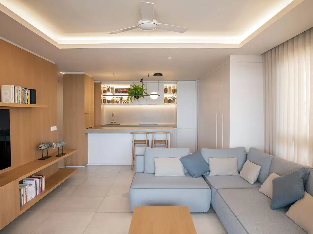 Sala d'estar de Apartament de lloguer en Benicasim / Benicàssim amb Calefacció, Terrassa i Traster