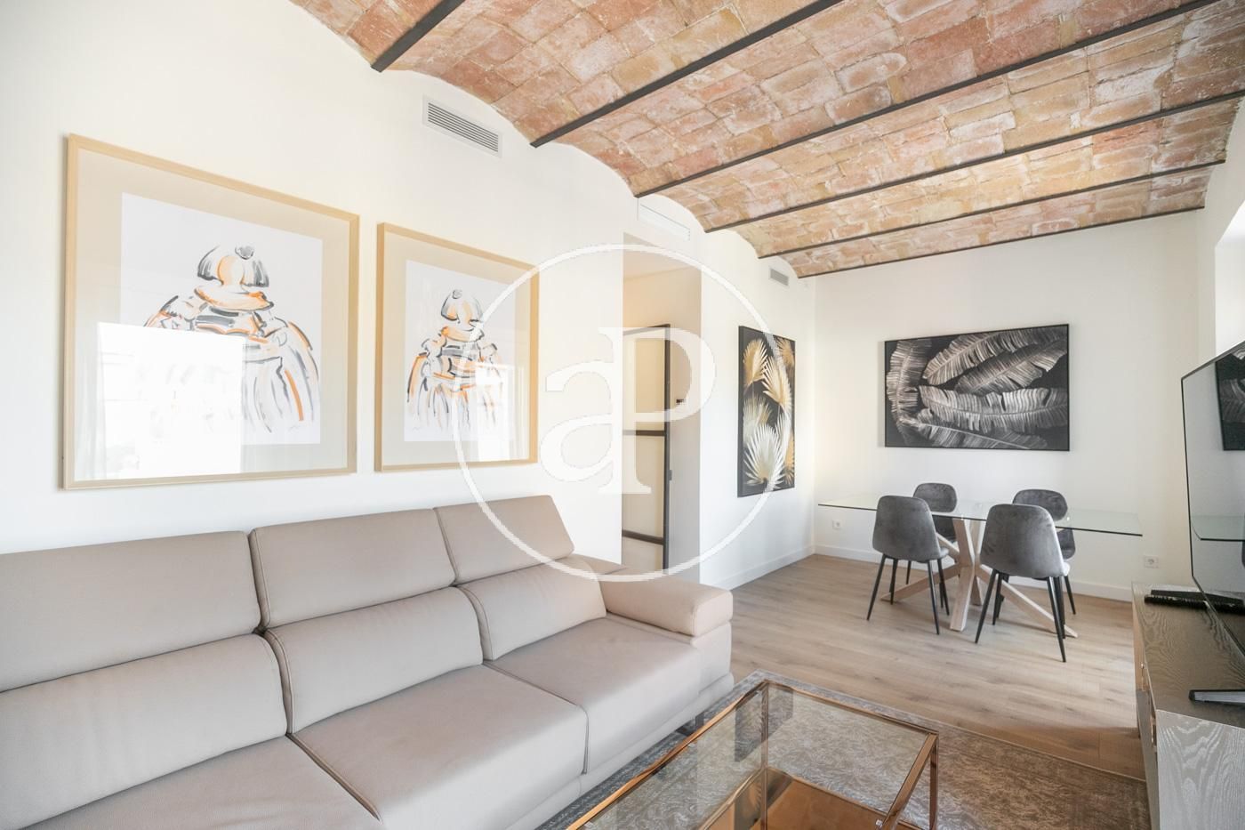 Living room of Flat to rent in  Barcelona Capital  with Air Conditioner, Heating and Furnished