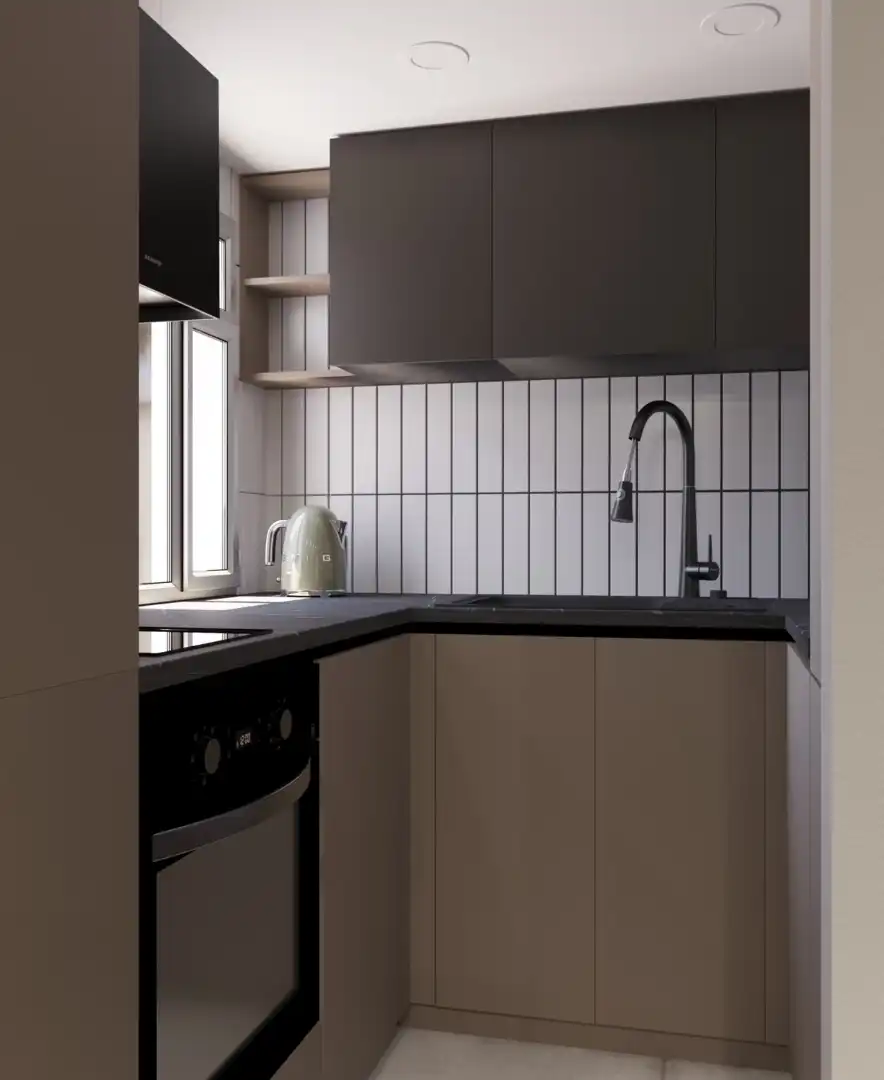 Cocina de Piso en venta en Barcelona con Horno, Lavadora y Balcón