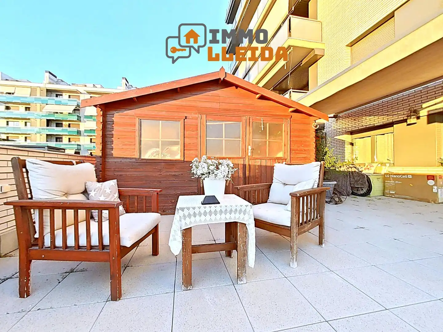 Terrasse von Wohnung zum Verkauf in Lleida mit Klimaanlage, Heizung und Privatgarten