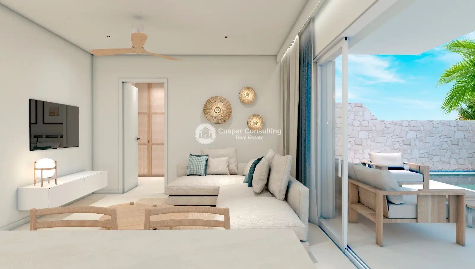 Sala d'estar de Apartament en venda en Pilar de la Horadada amb Aire condicionat, Calefacció i Jardí privat