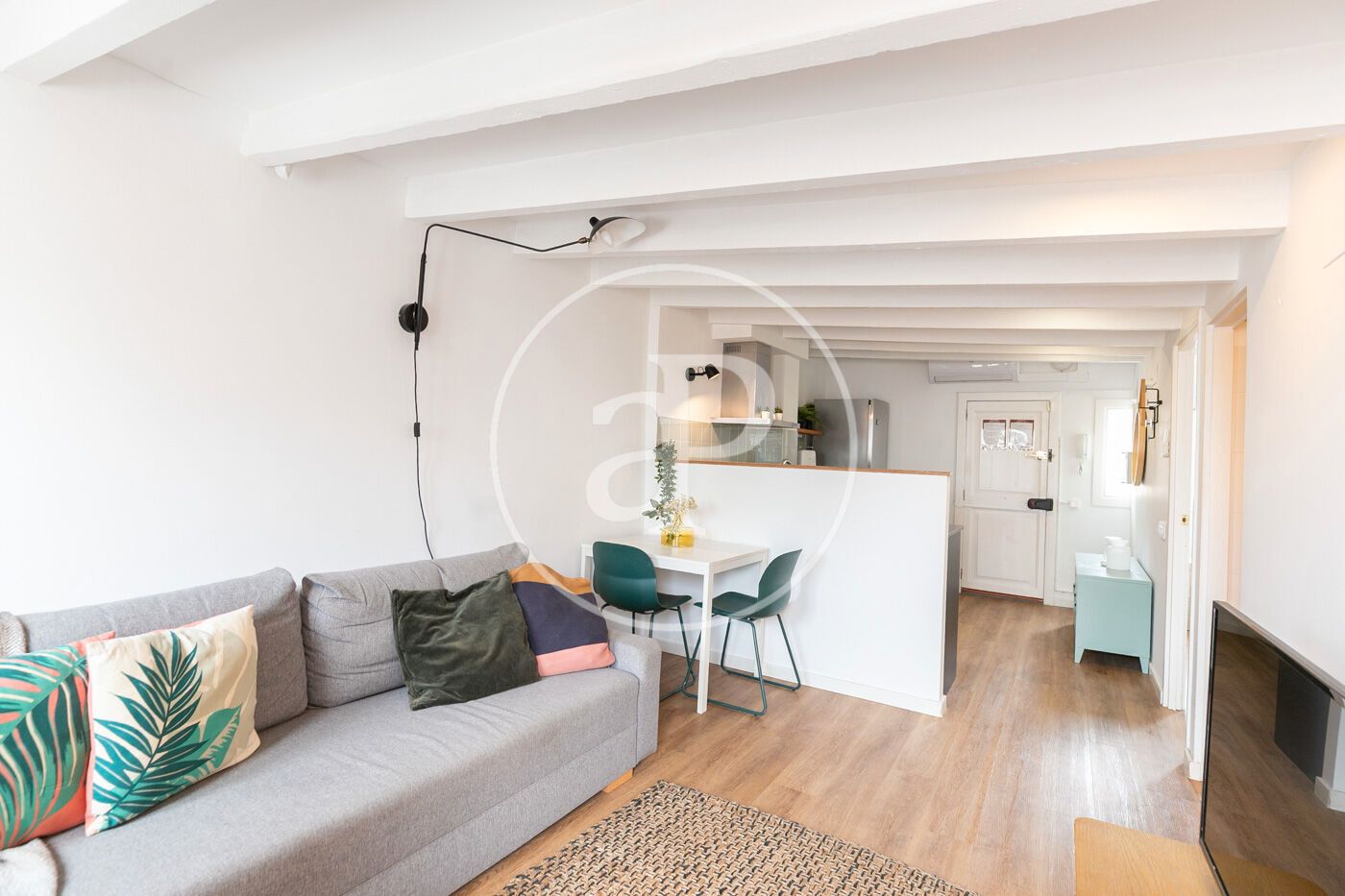 Sala de estar de Ático en venta en  Barcelona Capital con Calefacción, Terraza y Amueblado