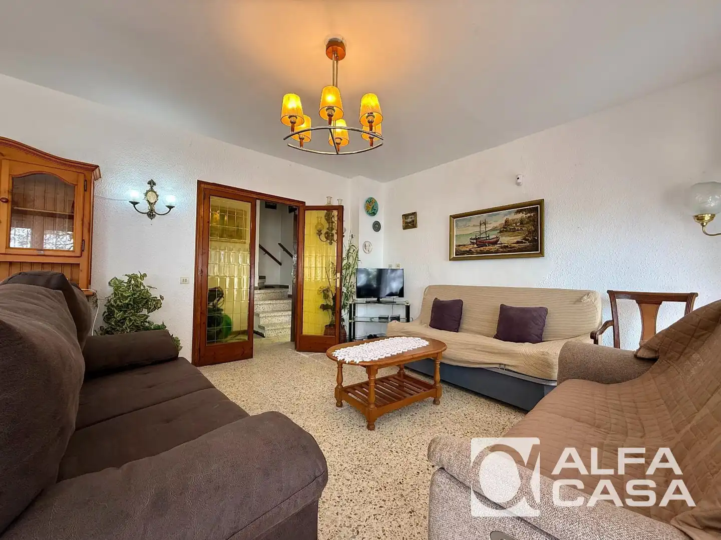 Sala d'estar de Casa o xalet en venda en Blanes amb Calefacció, Terrassa i Traster