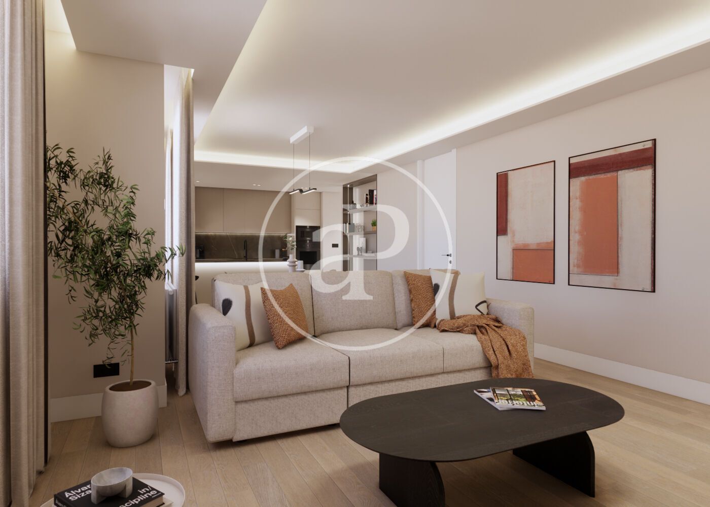 Living room of Flat for sale in  Madrid Capital  with Air Conditioner, Heating and Furnished