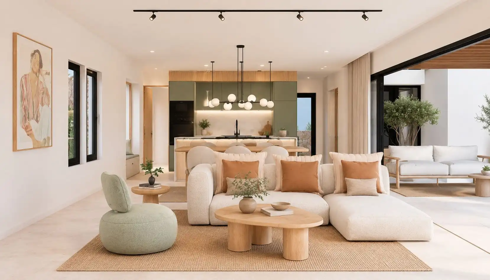 Sala d'estar de Casa o xalet en venda en La Oliva amb Aire condicionat, Jardí privat i Terrassa