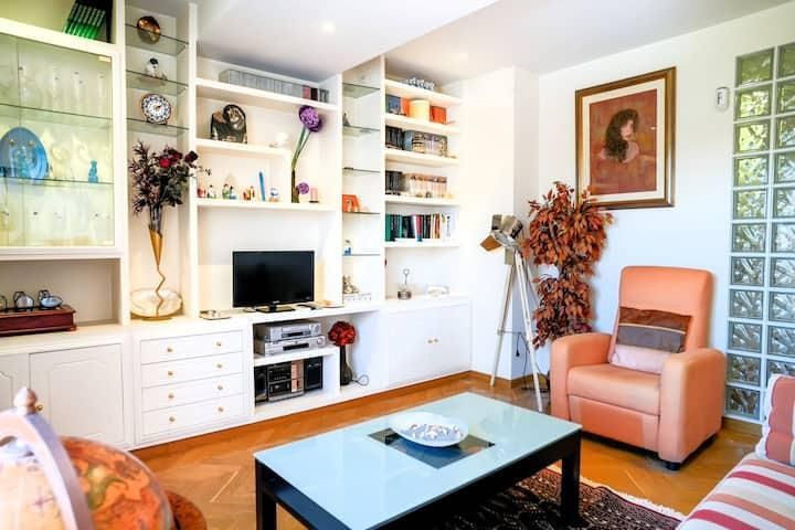Living room of Attic to rent in  Madrid Capital  with Air Conditioner, Parquet flooring and Terrace
