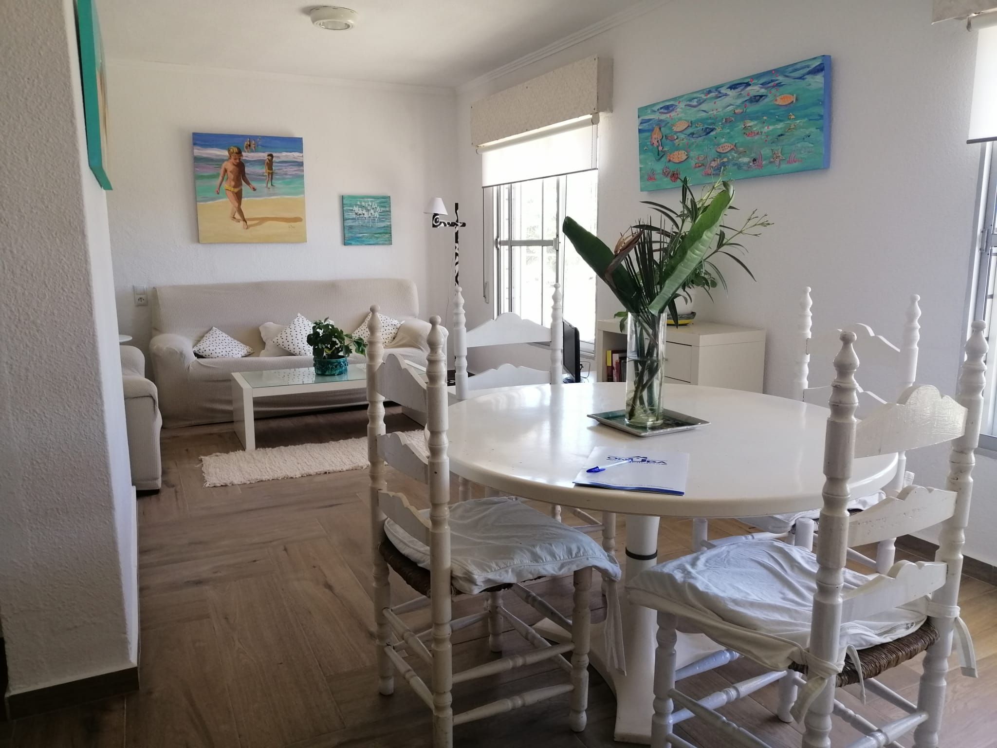 Dining room of Flat for sale in Punta Umbría  with Parquet flooring, Furnished and Washing machine