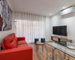 Sala d'estar de Apartament de lloguer en  Barcelona Capital amb Aire condicionat, Calefacció i Moblat