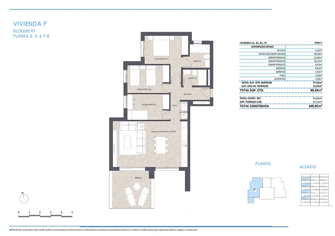 Appartement compact avec piscine à vendre à Zona Levante - Playa Fossa, imagen 3
