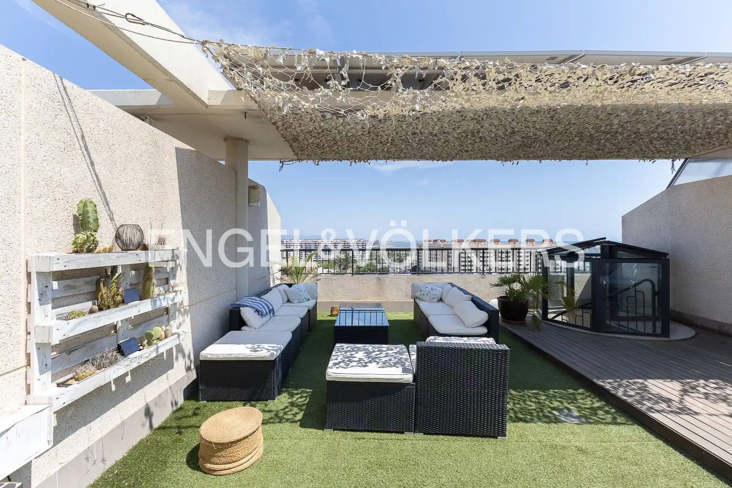 Terrasse von Dachboden zur Miete in Alboraya mit Klimaanlage, Heizung und Terrasse