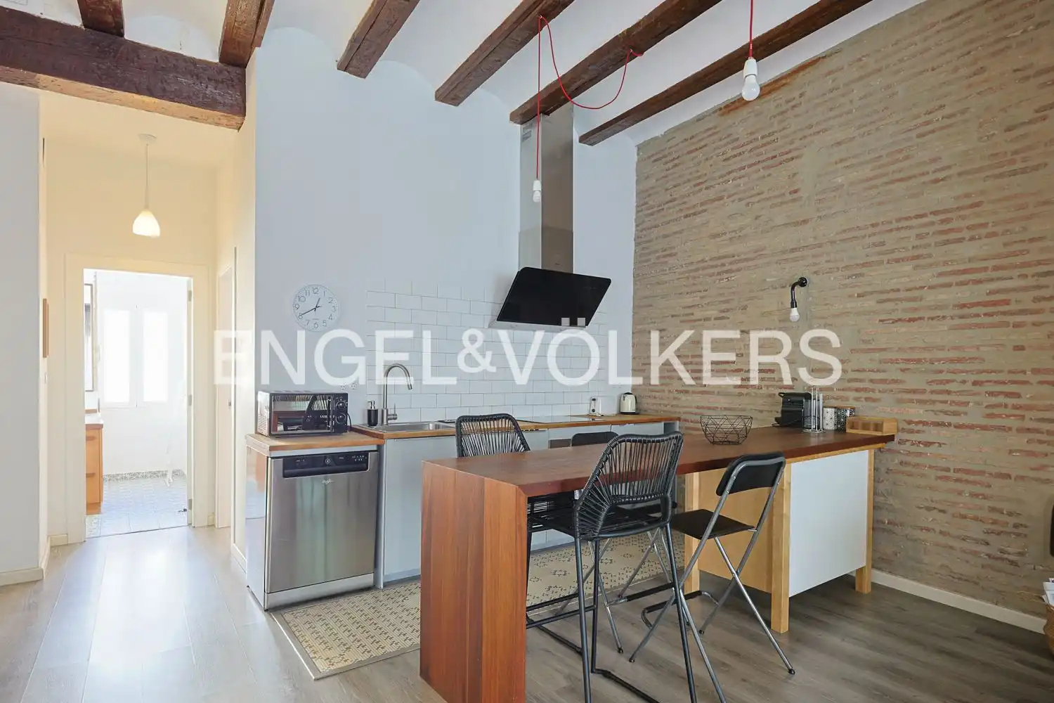Kitchen of Flat for rent in Valencia  with Air Conditioner, Heating and Parquet flooring