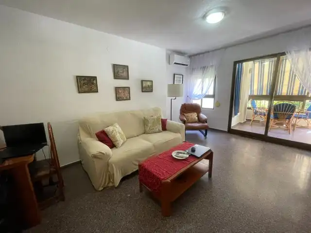 Sala de estar de Apartamento de alquiler en Alicante / Alacant con Terraza, Amueblado y Piscina comunitaria