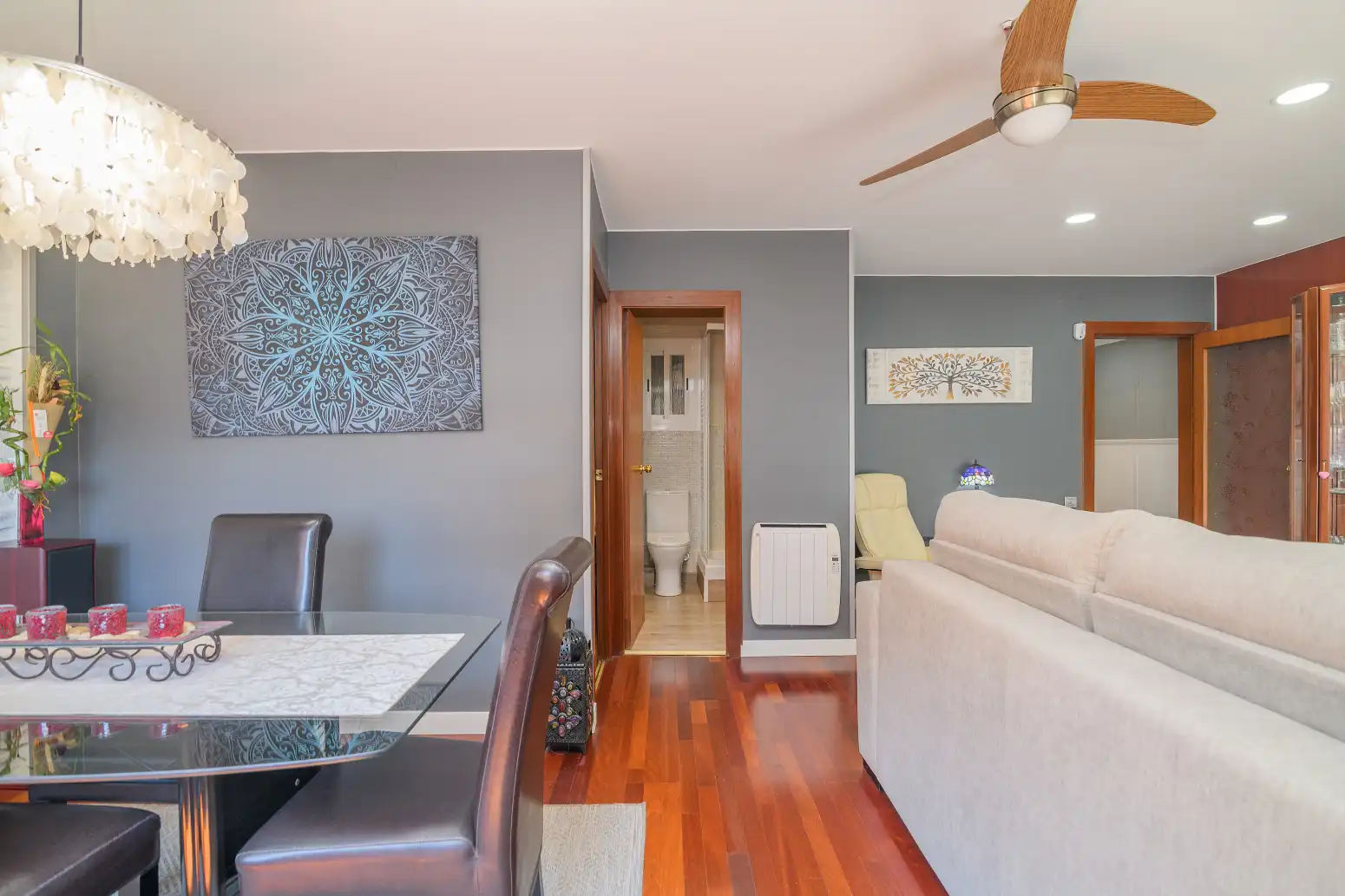 Esszimmer von Wohnung zum Verkauf in Barcelona mit Heizung, Parkett und Balkon