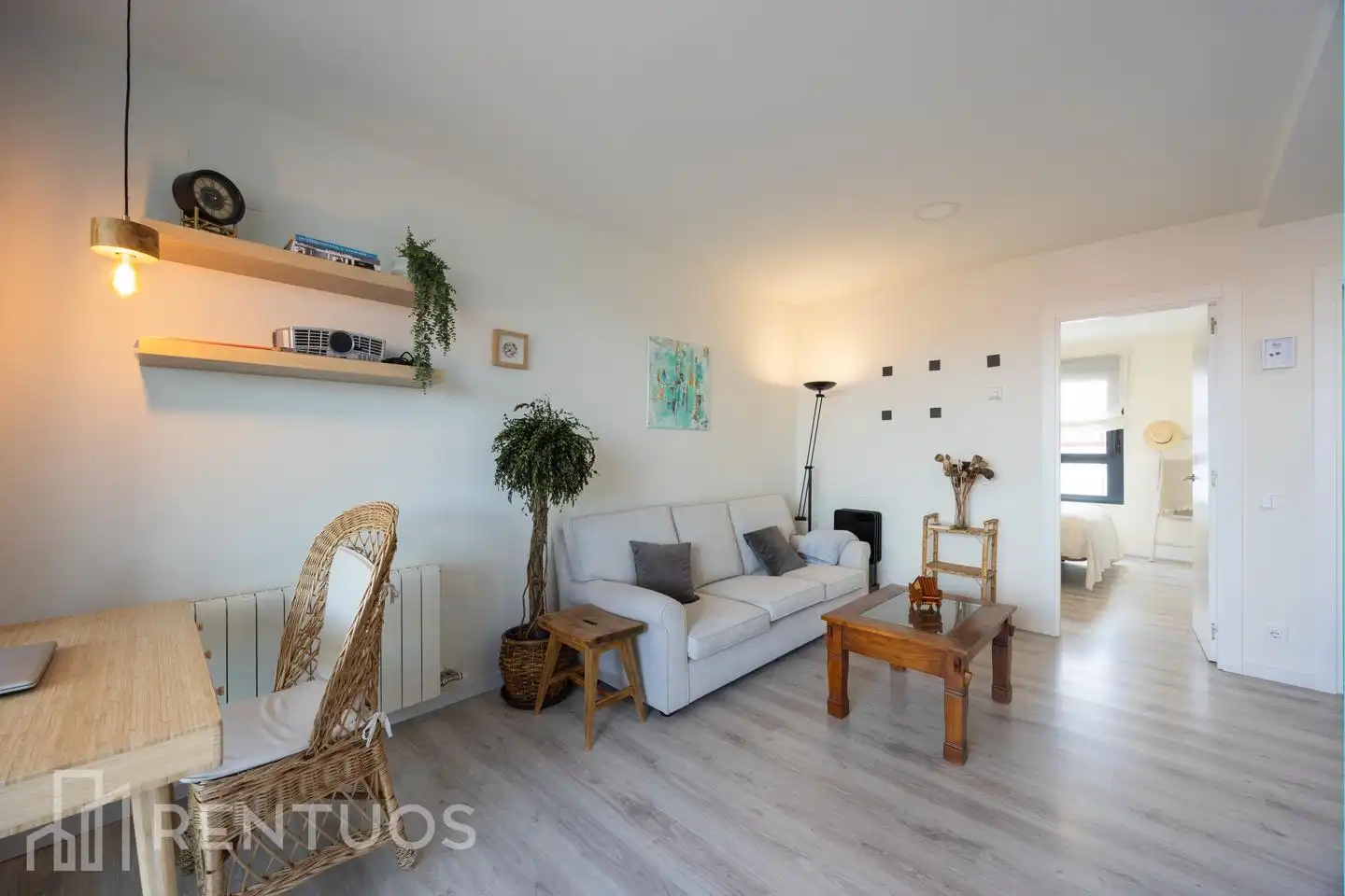 Wohnzimmer von Dachboden zur Miete in Madrid mit Klimaanlage, Heizung und Terrasse
