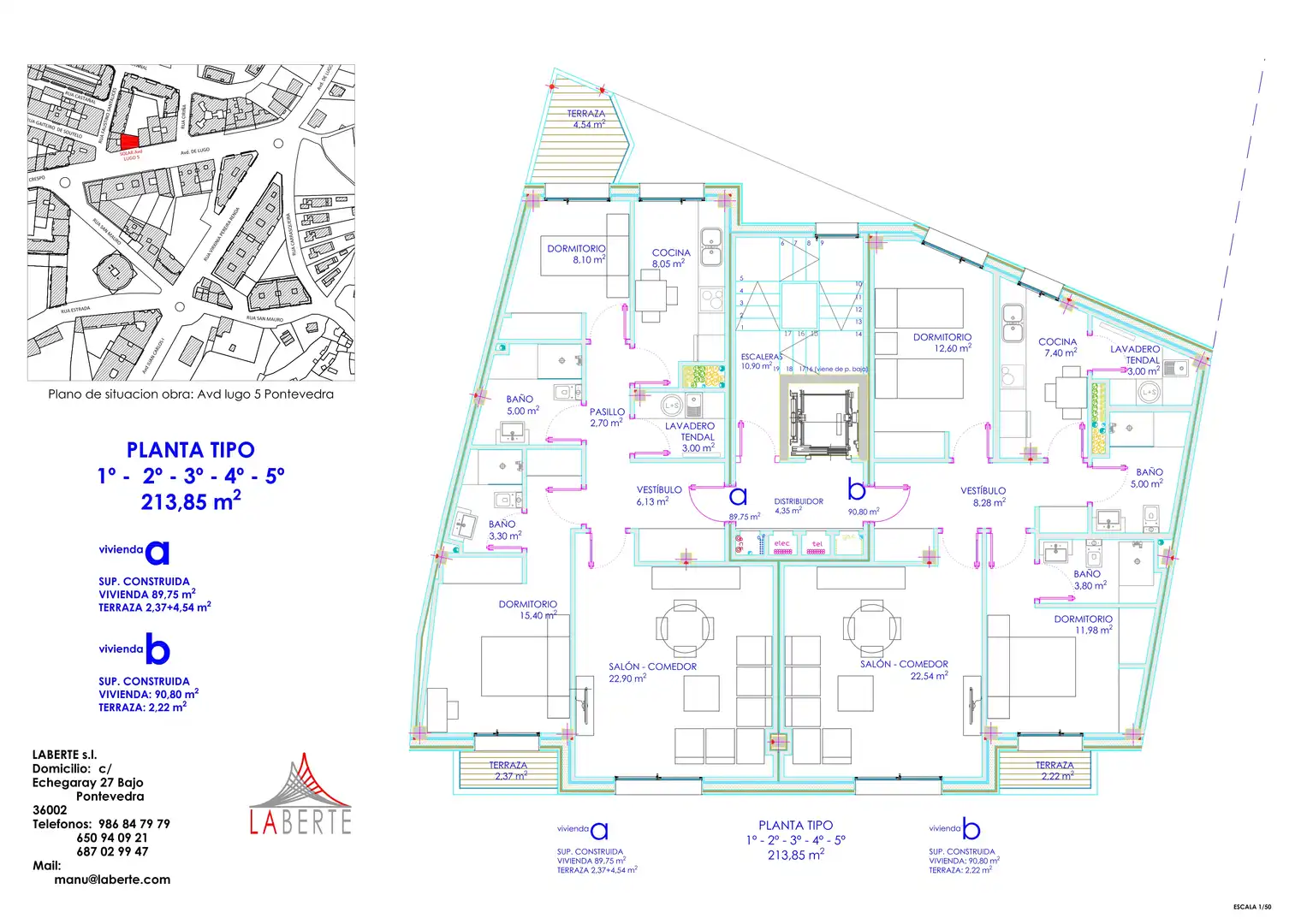 Apartments for sale in Pontevedra Capital   with Heating, Parquet flooring and Terrace