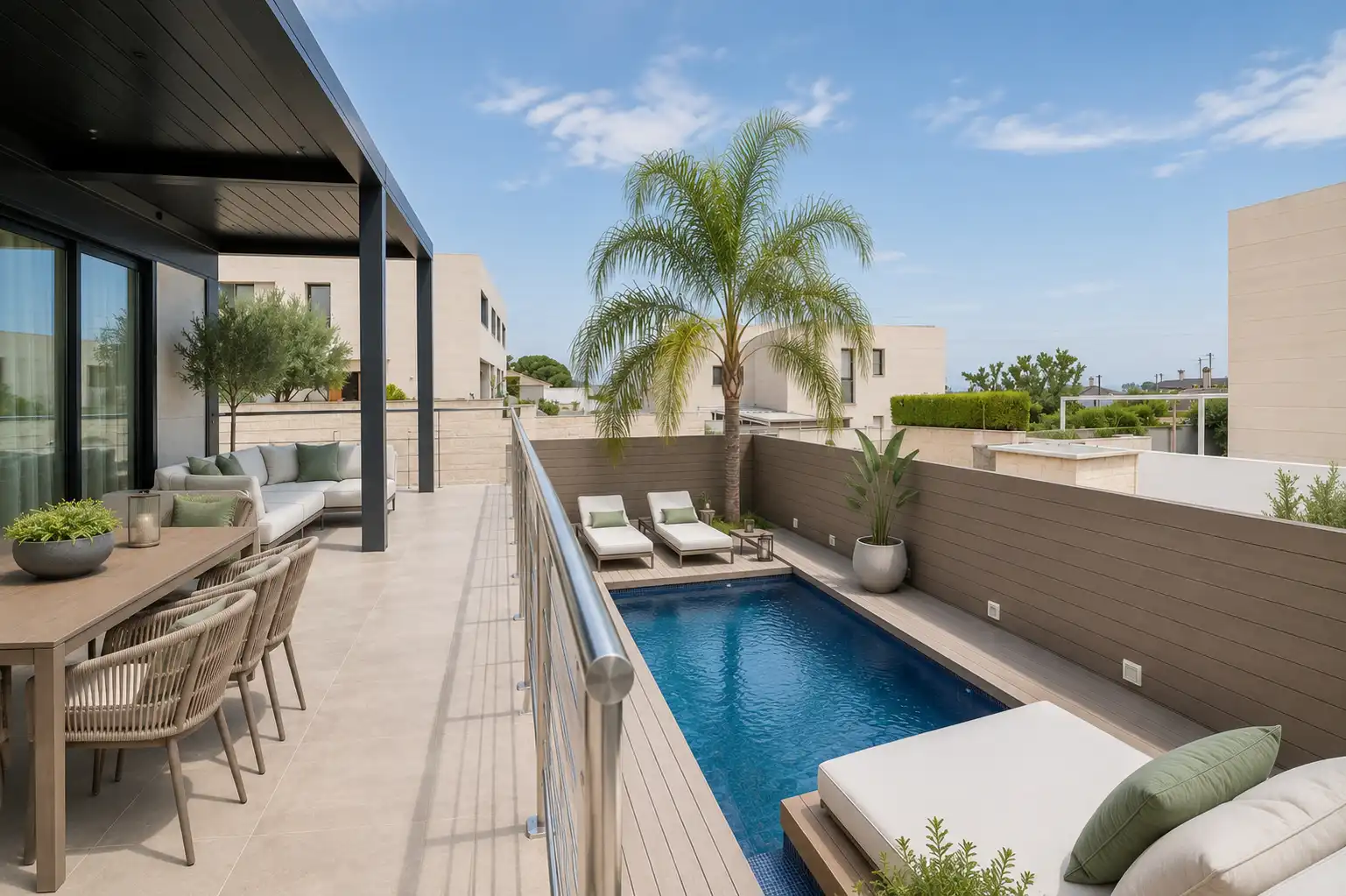 Terrassa de Casa adosada en venda en Torrent amb Aire condicionat, Jardí privat i Parquet
