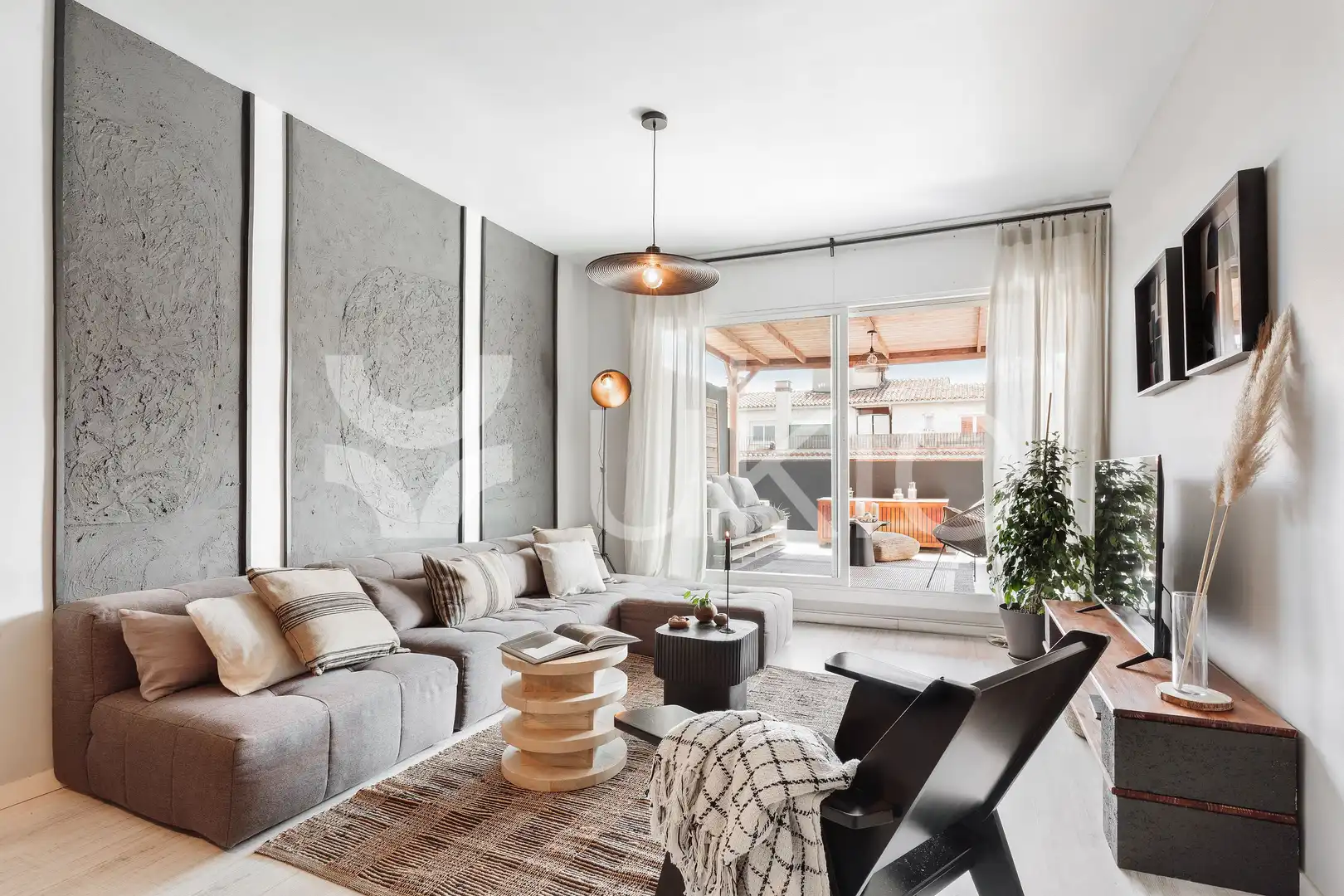 Sala d'estar de Apartament de lloguer en Barcelona amb Aire condicionat, Calefacció i Terrassa