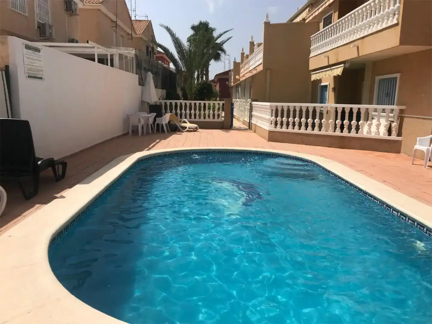 Schwimmbecken von Wohnung zur Miete in Mazarrón mit Klimaanlage, Privatgarten und Schwimmbad