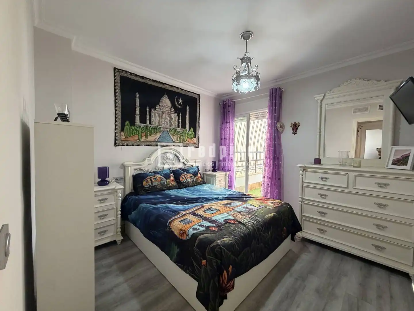 Schlafzimmer von Wohnung zur Miete in Málaga mit Klimaanlage, Heizung und Privatgarten