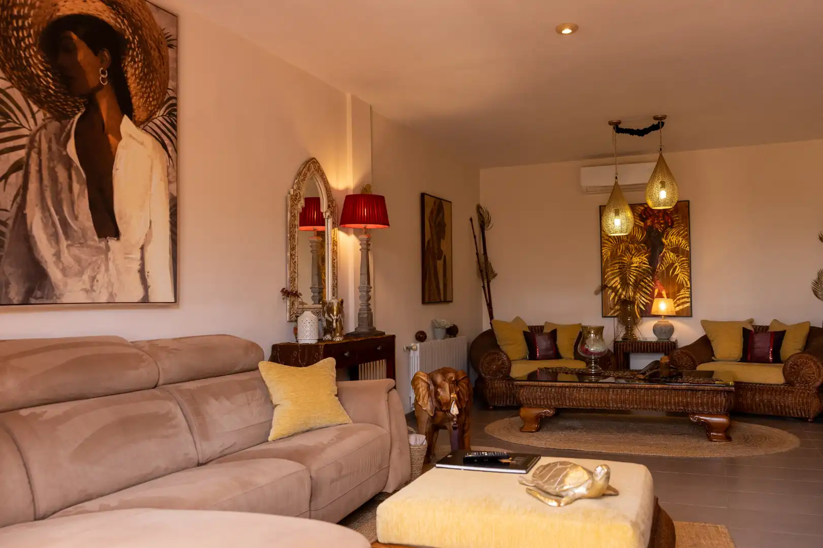 Sala d'estar de Casa adosada en venda en Marratxí amb Aire condicionat, Jardí privat i Terrassa