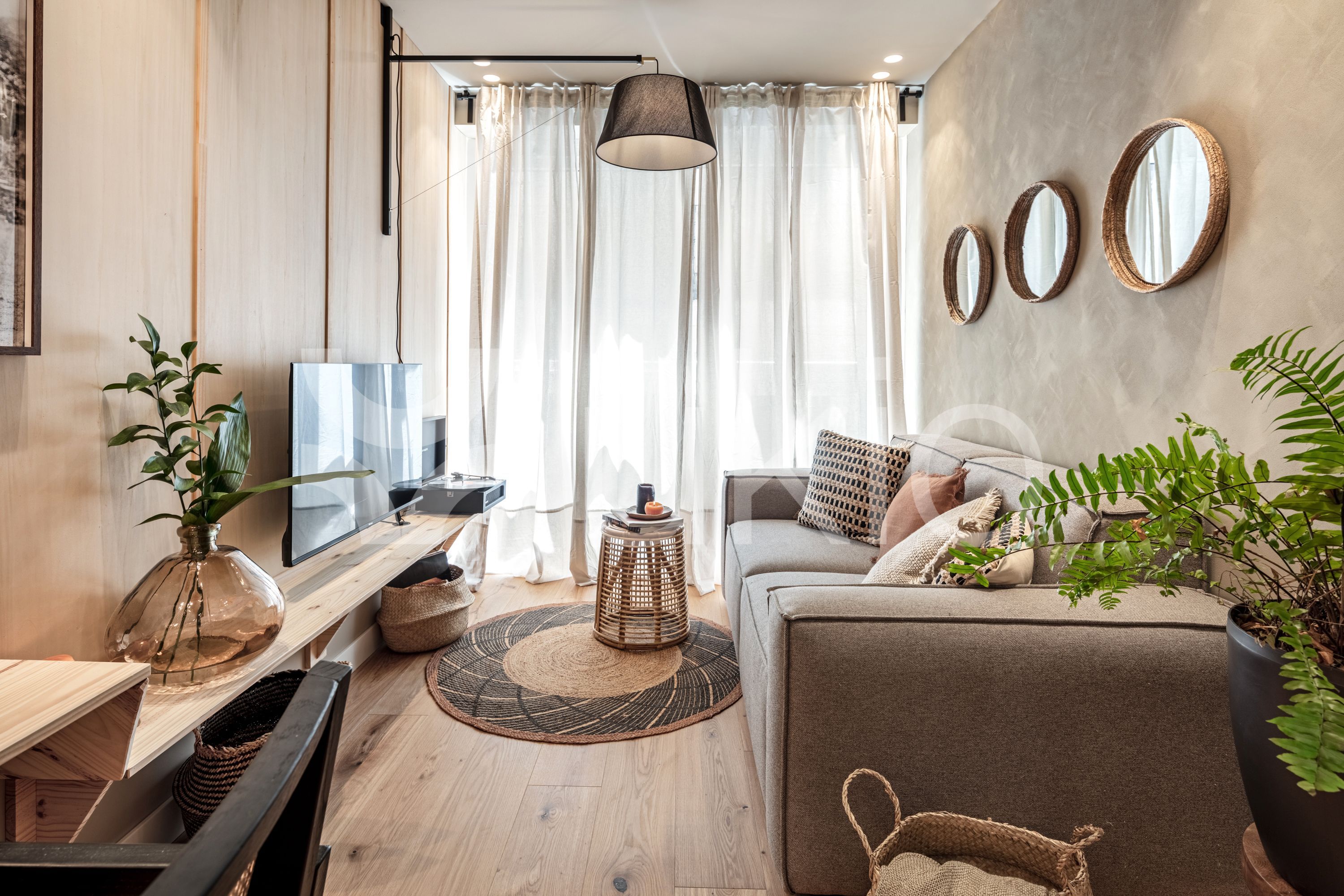 Sala d'estar de Apartament de lloguer en  Madrid Capital amb Aire condicionat, Calefacció i Parquet